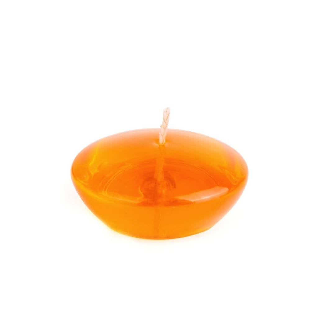 CFZ-105-0 3 in. Clear Gel Floating Candles, Orange - 6Piece per Box