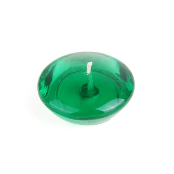 3 in. ClearGel Floating Candles, Hunter Green - 6 Piece per Box