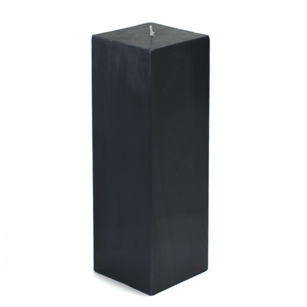 CPZ-161-12-0 3 x 9 in. Square Pillar Candle, Black - 12 Piece