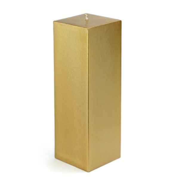 CPZ-163-12-0 3 x 9 in. Square Pillar Candle, Metallic Bronze Gold - 12 Piece