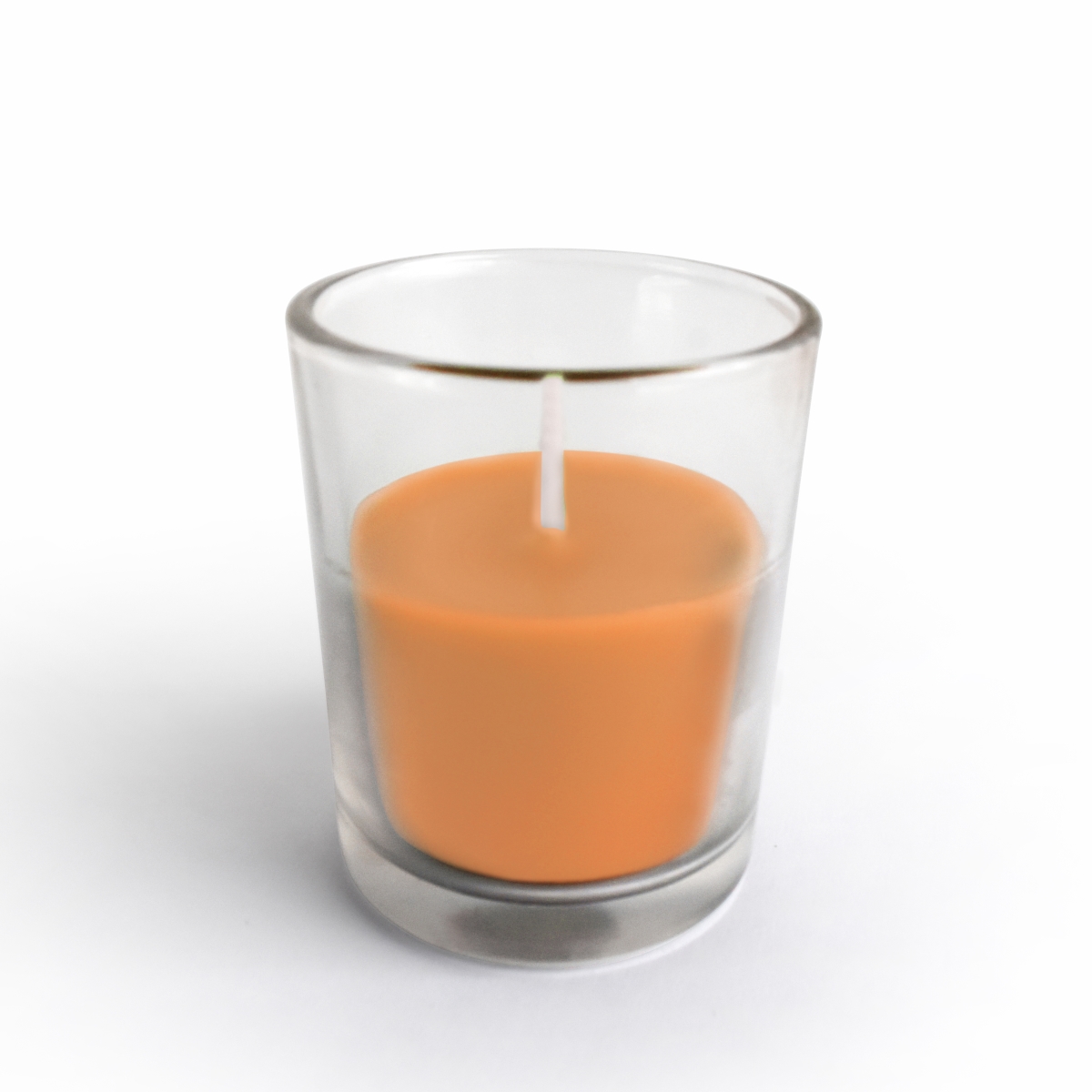 Round Glass Votive Candles, Orange - 12 Piece per Box