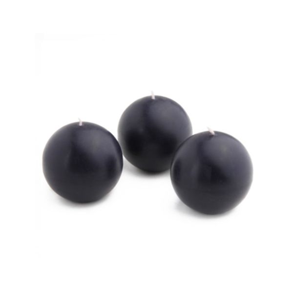 2 in. Ball Candles, Black - 12 Piece per Box