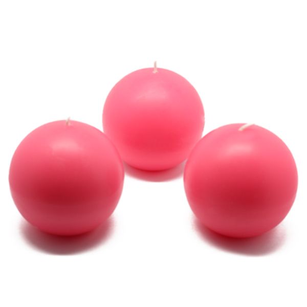 3 in. Ball Candles, Hot Pink - 6 Piece per Box