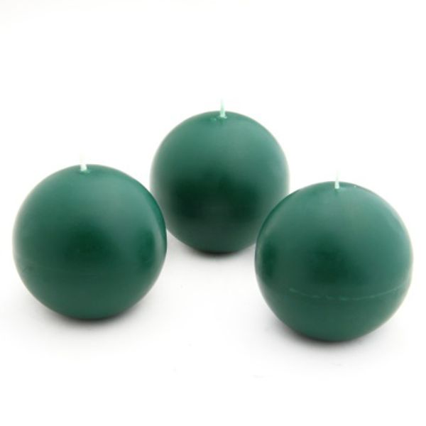 3 in.Ball Candles, Hunter Green - 6 Piece per Box