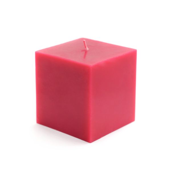 3 x 3 in. Square Pillar Candles, Red