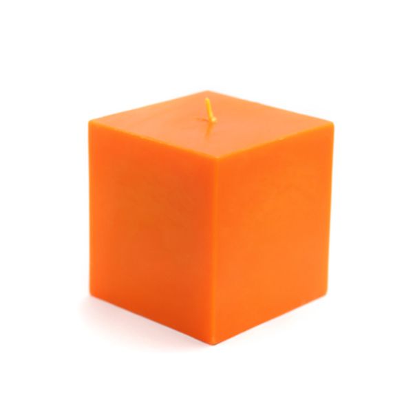 3 x 3 in. Square Pillar Candles, Orange