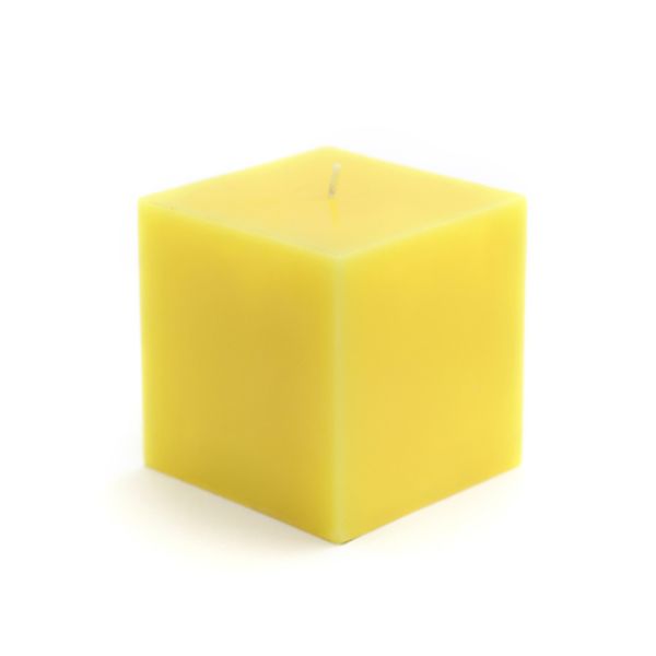 3 x 3 in. Square Pillar Candles, Yellow