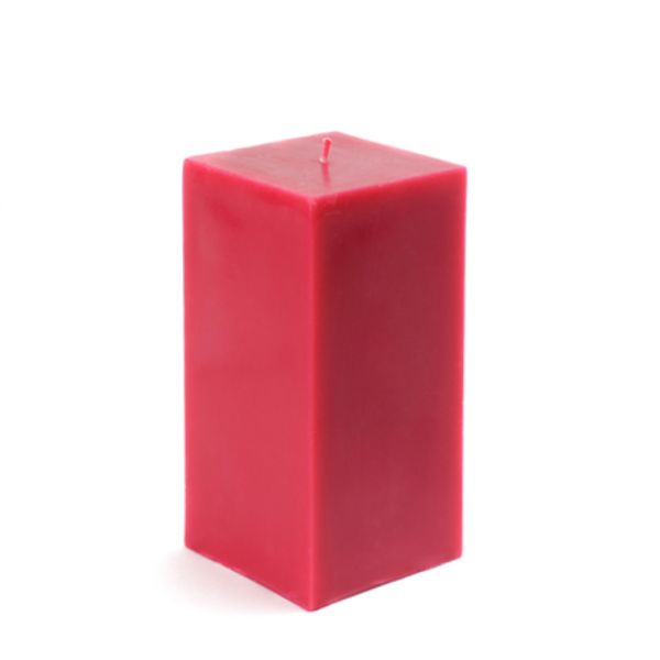 3 x 6 in. Square Pillar Candles, Red