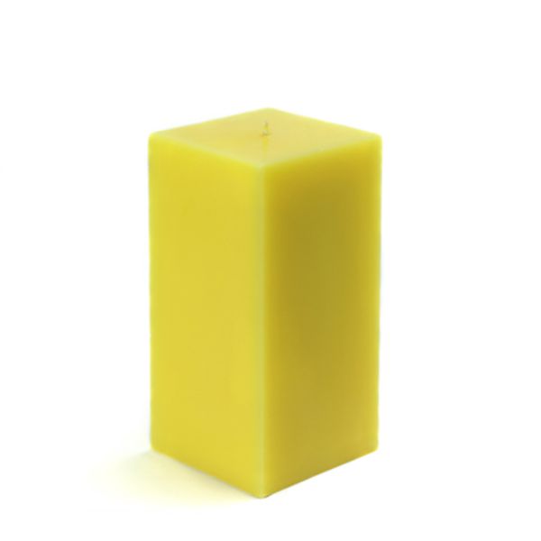 3 x 6 in. Square Pillar Candles, Yellow