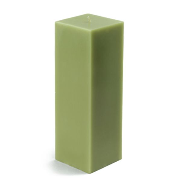 3 x 9 in. Sage Square Pillar Candle, Green