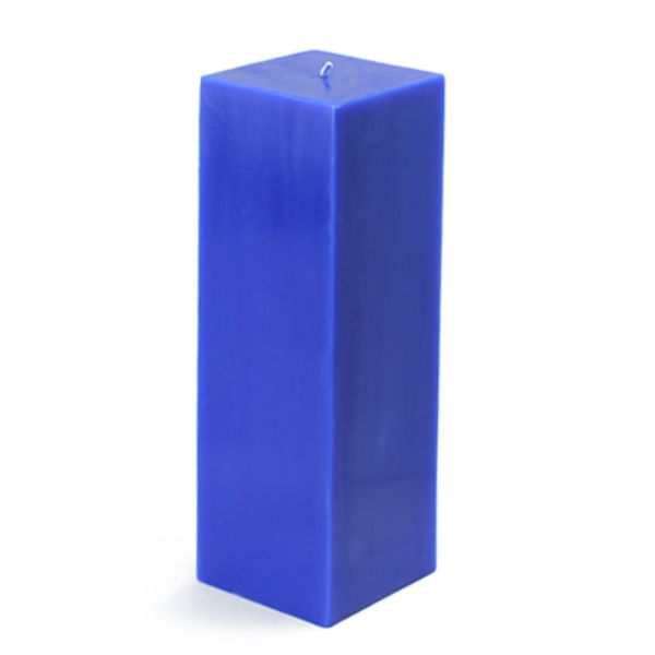3 x 9 in. Square Pillar Candle, Blue