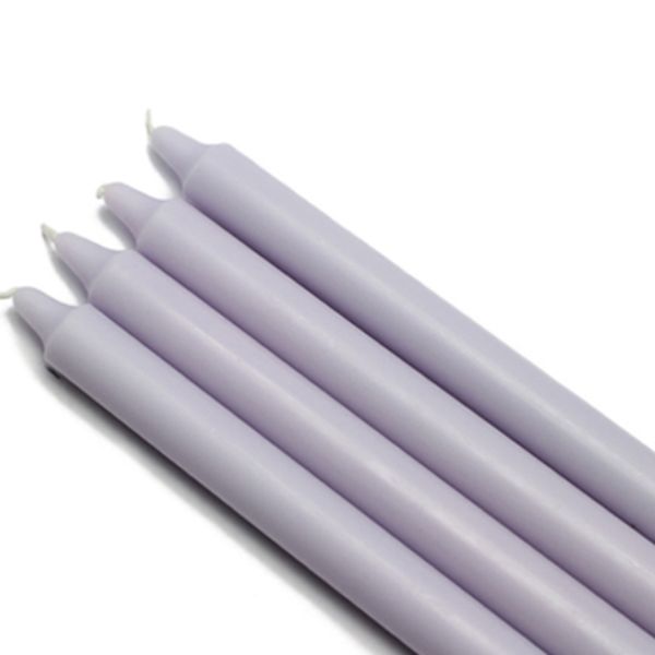 10 in. Straight Taper Candles, Lavender - 12 Piece
