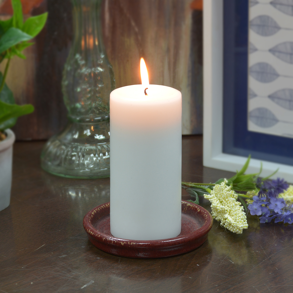 CPZ-173-6 3 x 4 in. Pillar Candles, White- Set of 6