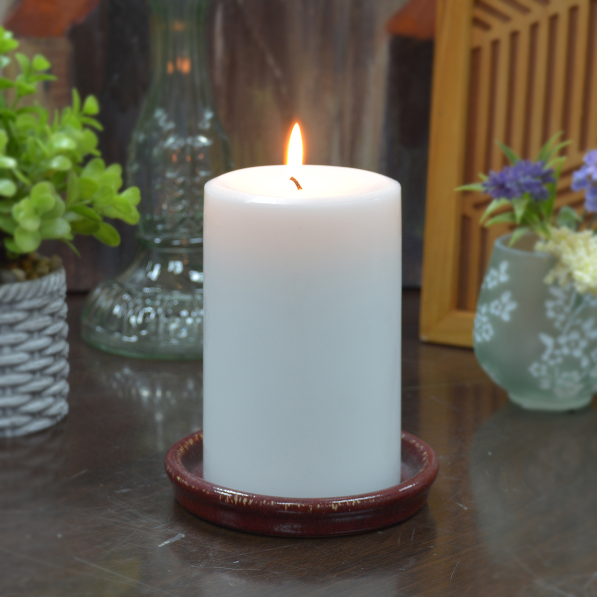 CPZ-174-6 3 x 6 in. Pillar Candle, White - Set of 6