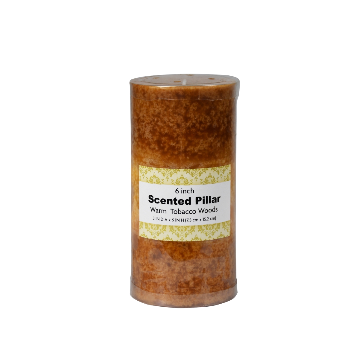 3 x 6 in. Tritone Scented Pillar Candle, Orange & Rust