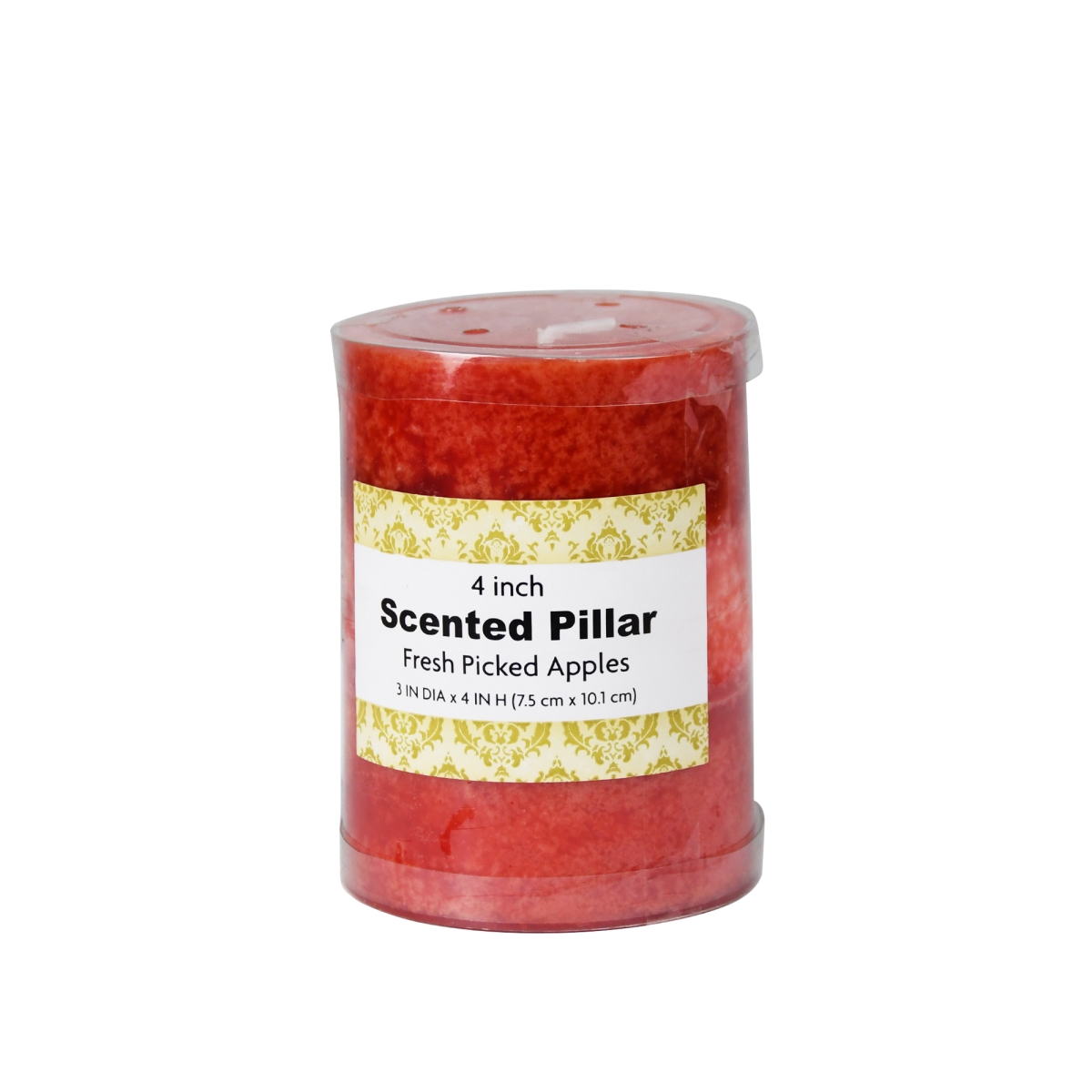 CPC-3411-24 3 x 4 in. Tritone Scented Pillar Candle, Red - 24 Piece