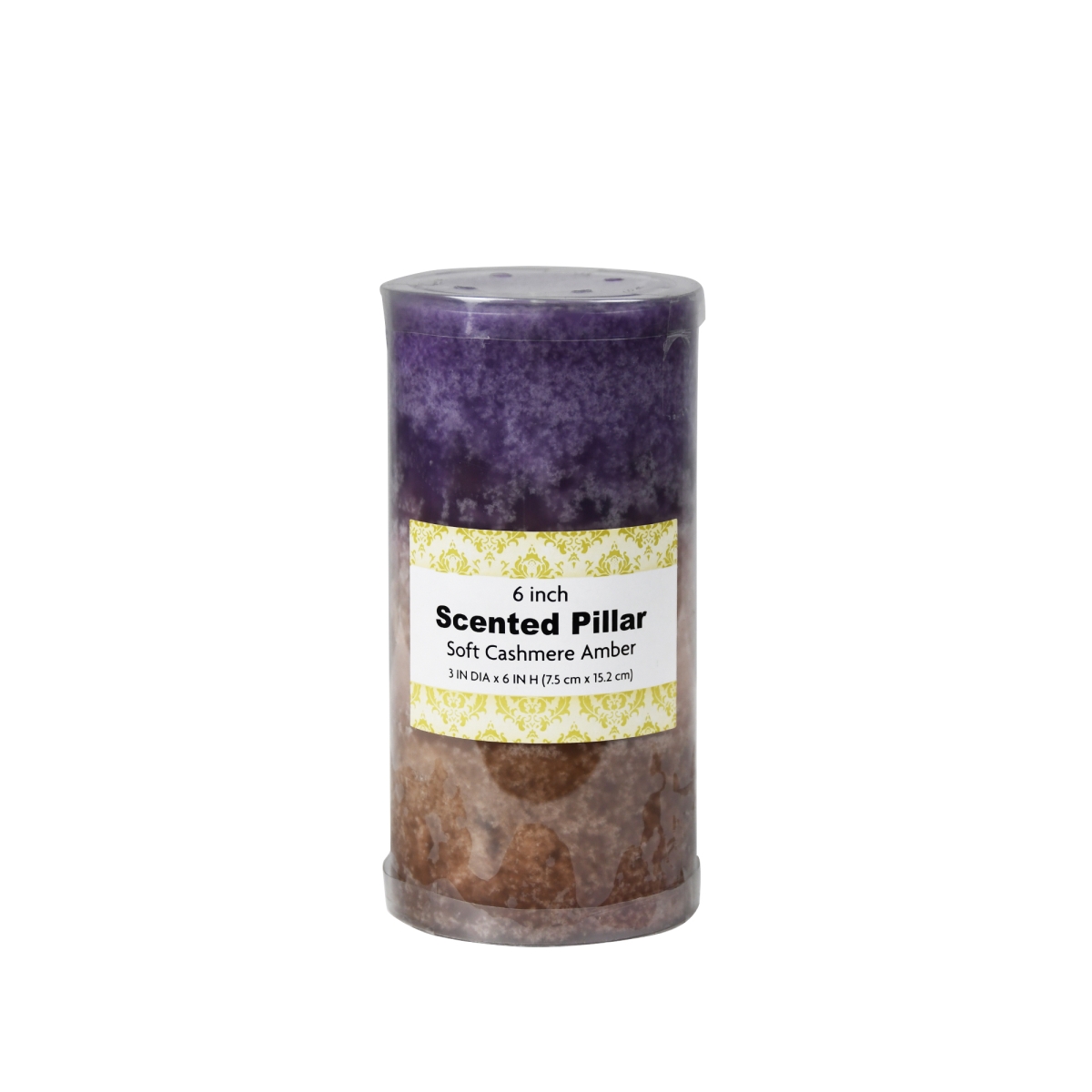 CPC-3613 3 x 6 in. Sand Scented Pillar Candle, Purple