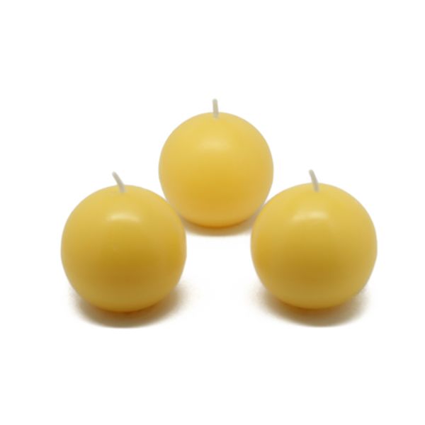 CBZ-006-8 2 in. Ball Candles, Yellow - 96 Piece