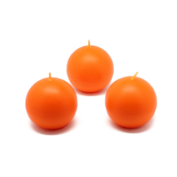 CBZ-007-8 2 in. Ball Candles, Orange - 96 Piece