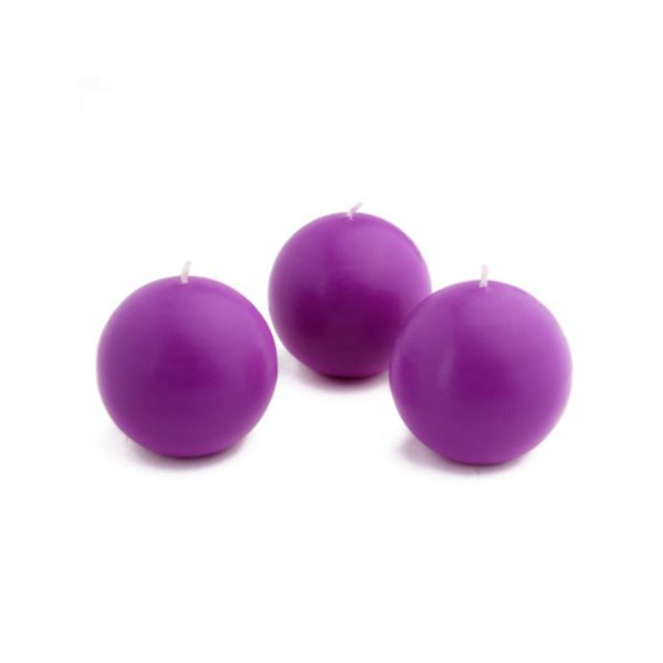 CBZ-012-8 2 in. Ball Candles, Purple - 96 Piece