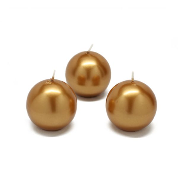 CBZ-037-8 2 in. Ball Candles, Metallic Gold - 96 Piece