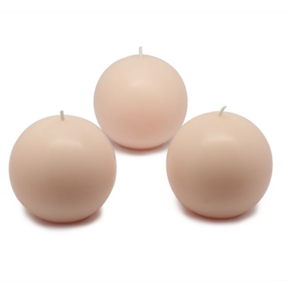 CBZ-015-6 3 in. Ball Candles, Pale Ivory - 36 Piece