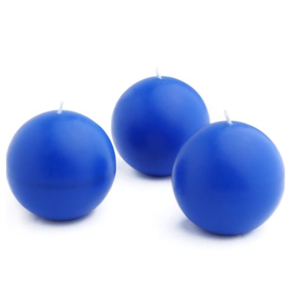 CBZ-020-6 3 in. Ball Candles, Blue - 36 Piece