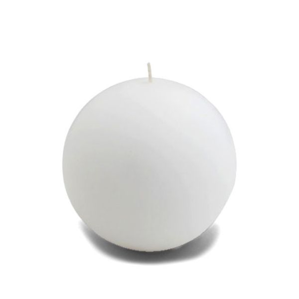 CBZ-025-6 4 in. Ball Candles, White - 12 Piece