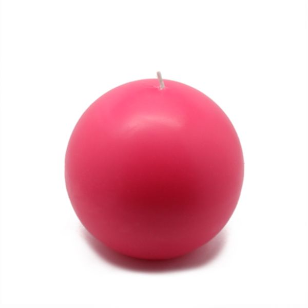 CBZ-027-6 4 in. Ball Candles, Hot Pink - 12 Piece