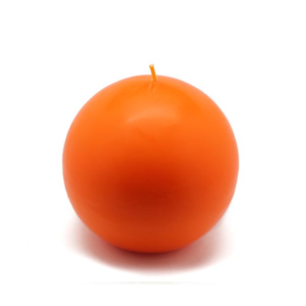 CBZ-029-6 4 in. Ball Candles, Orange - 12 Piece