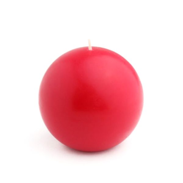 CBZ-030-6 4 in. Ball Candles, Red - 12 Piece