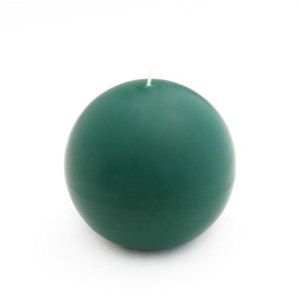 CBZ-033-6 4 in. Ball Candles, Hunter Green - 12 Piece