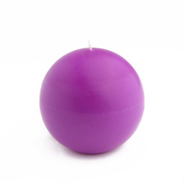 CBZ-034-6 4 in. Ball Candles, Purple - 12 Piece