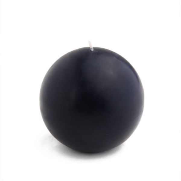 CBZ-035-6 4 in. Ball Candles, Black - 12 Piece