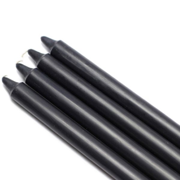 CEZ-103-12 10 in. Straight Taper Candles, Black - 144 Piece
