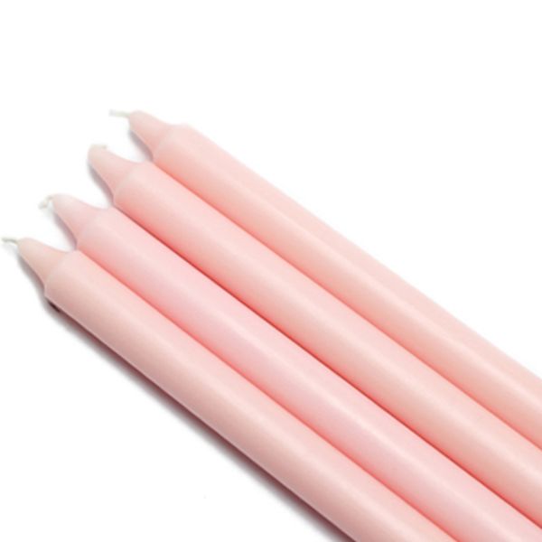 CEZ-099-12 10 in. Straight Taper Candles, Light Rose - 144 Piece