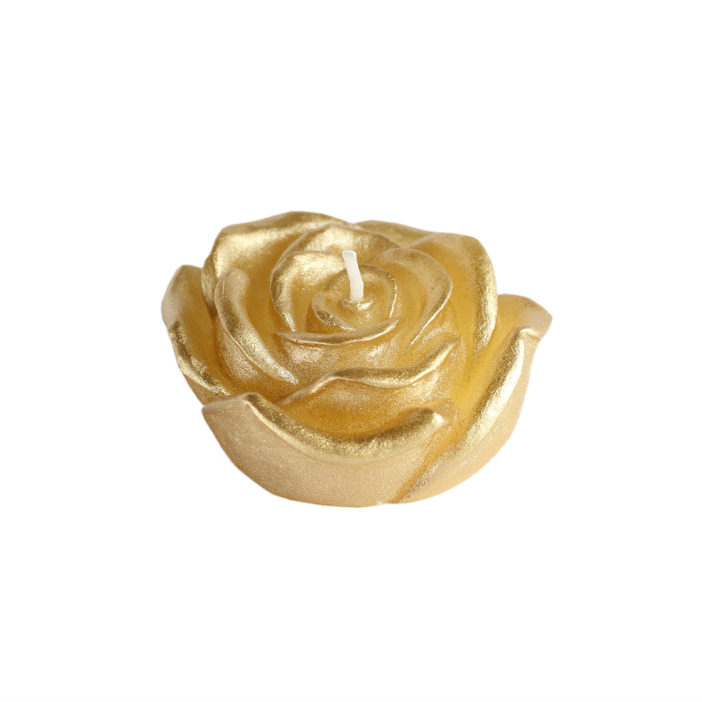 CFZ-101-12 3 in. Rose Floating Candles, Metallic Gold - 144 Piece