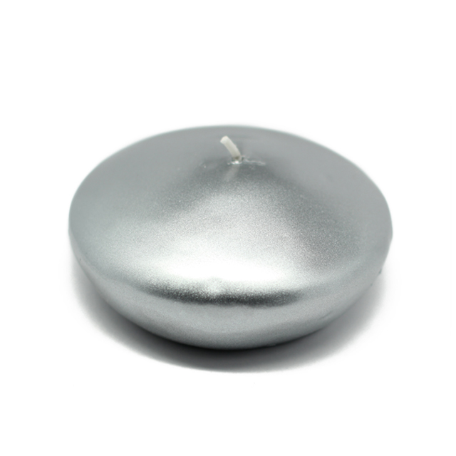 CFZ-094-8 4 in. Floating Candles, Metallic Silver - 24 Piece