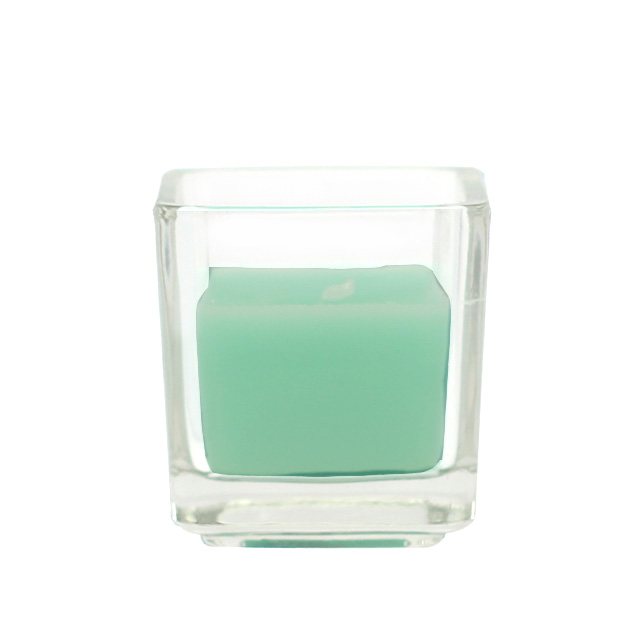 CVZ-037-8 Square Glass Votive Candles, Aqua - 96 Piece