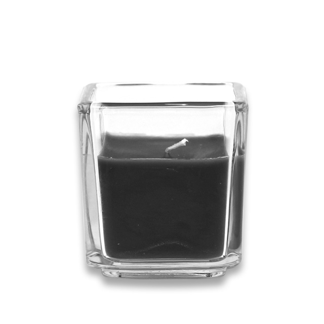 CVZ-044-8 Square Glass Votive Candles, Black - 96 Piece