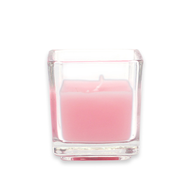 CVZ-036-8 Light Rose Square Glass Votive Candles - 96 Piece