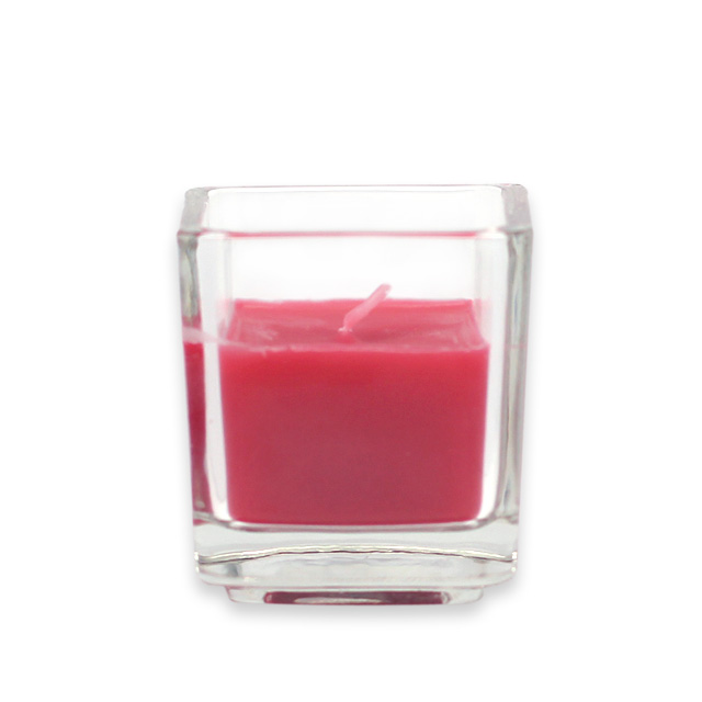 CVZ-034-8 Square Glass Votive Candles, Red - 96 Piece
