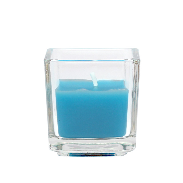CVZ-038-8 Square Glass Votive Candles, Turquoise - 96 Piece