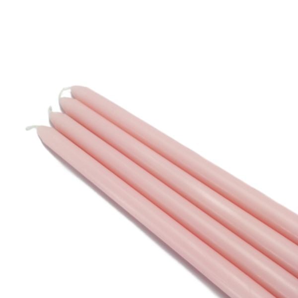 CEZ-067-12 12 in. Taper Candles, Light Rose - 144 Piece