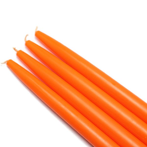 CEZ-026-12 10 in. Taper Candles, Orange - 144 Piece