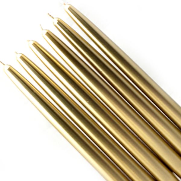 CEZ-041-12 10 in. Taper Candles, Metallic Gold - 144 Piece