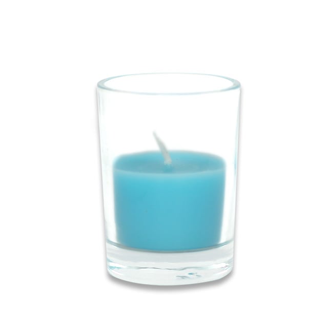 CVZ-024-8 Round Glass Votive Candles, Turquoise - 96 Piece