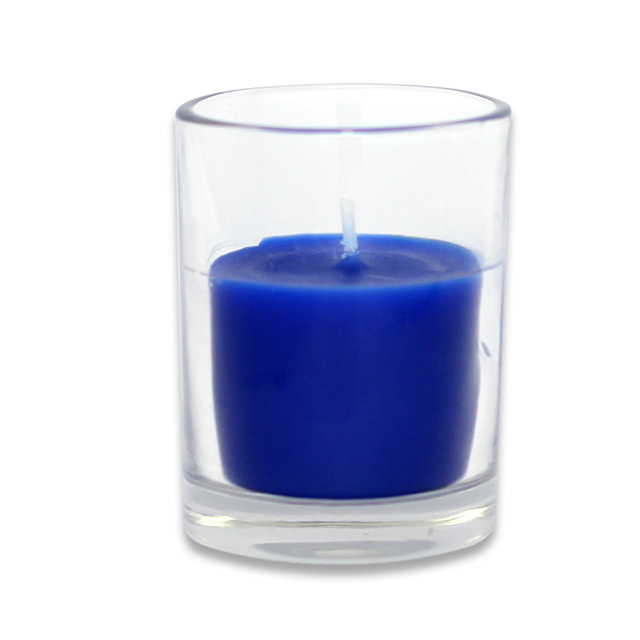 CVZ-027-8 Round Glass Votive Candles, Blue - 96 Piece