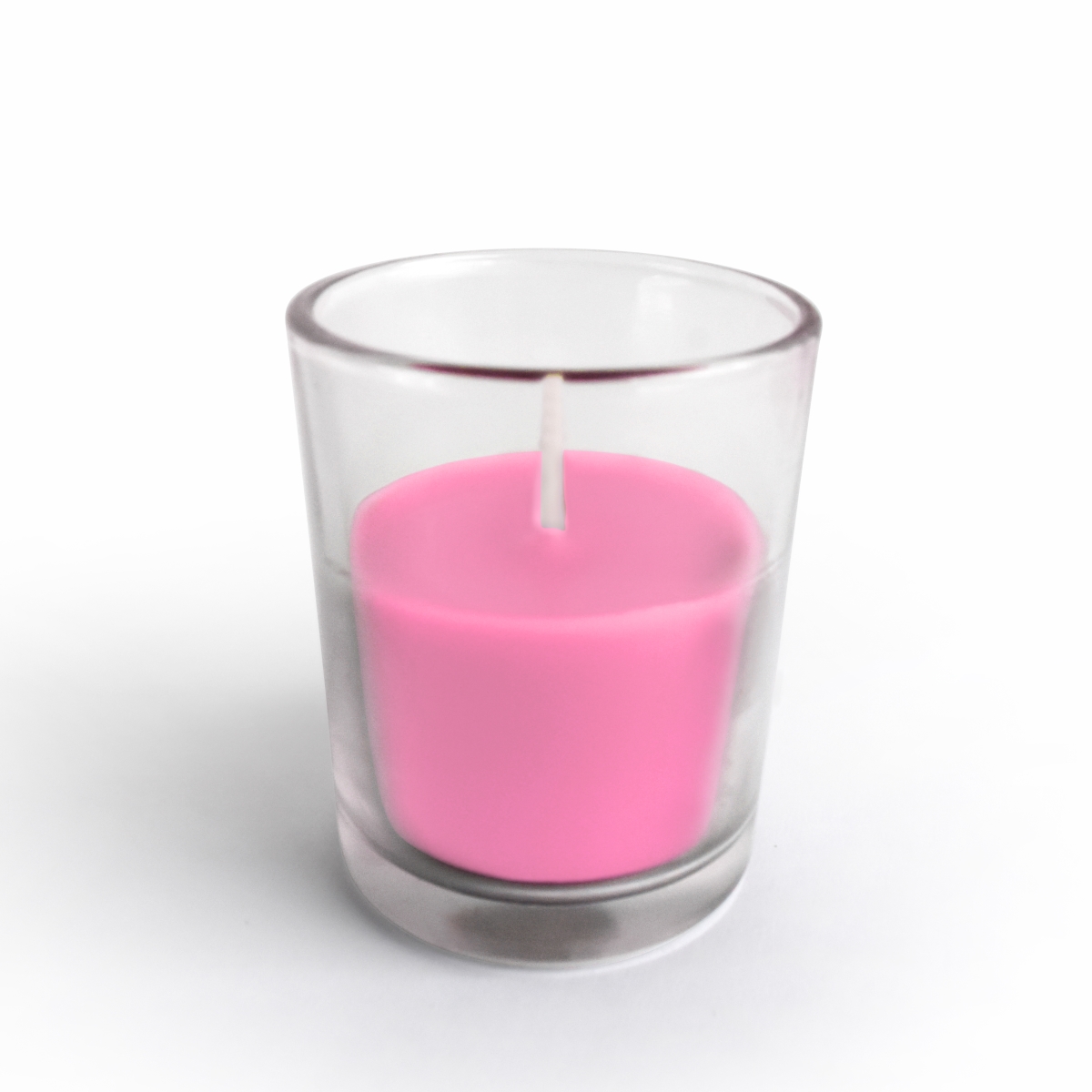 Round Glass Votive Candles, Hot Pink - 12 Piece per Box