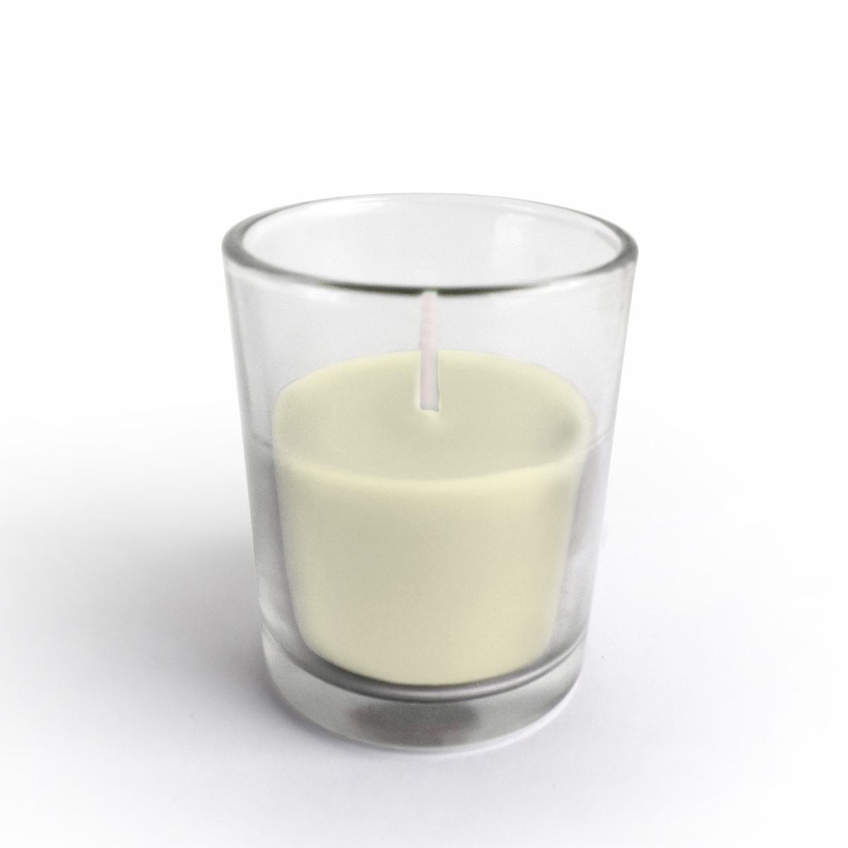 Round Glass Votive Candles, Ivory - 12 Piece per Box